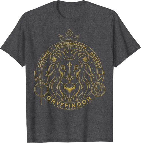 Miniatura 13 de Harry Potter Camiseta Gryffindor Line Art Lion Symbol, Negro