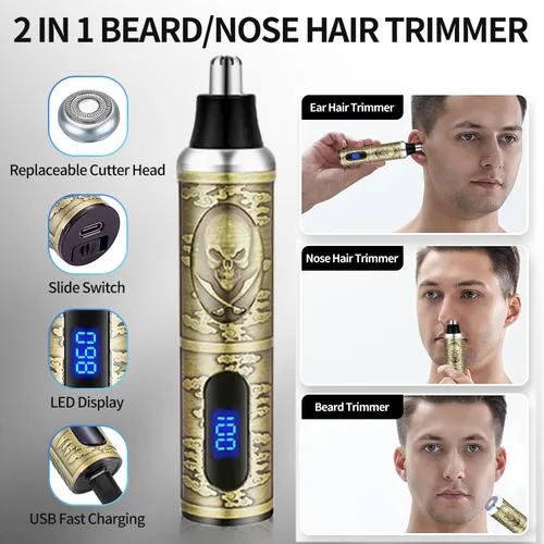 Miniatura 5 de Roziapro Cortapelos profesional – Juego de recortadora de pelo inalámbrica con recortadora de pelo de nariz recargable y afeitadoras eléctricas