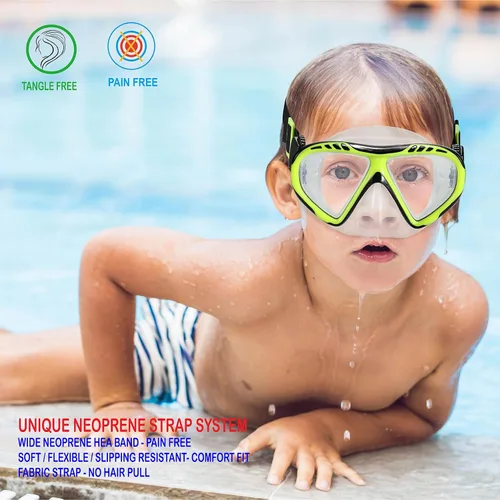Miniatura 7 de Gafas de natación para niños pequeños, correa de tela, gafas de natación para niños de 3 a 6 años Bate