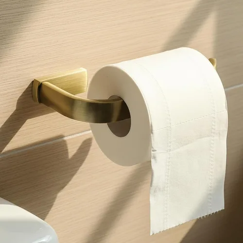 Miniatura 7 de Flybath Soporte de papel higiénico de latón antiguo con 2 ganchos para abrigos montado en la pared