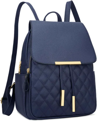 Miniatura 25 de KKXIU - Mochila de cuero de moda para mujeres y damas, bolsa de viaje y para el día, con correa para los hombros, A-Negro, Mediana, Mochila