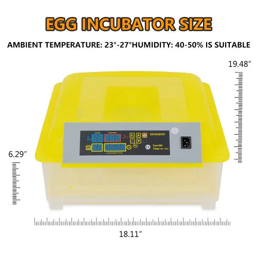 Miniatura 6 de CROSSDESIGN Incubadora digital automática de huevos con 48 huevos, criador de aves de corral, con control de temperatura y giro automático