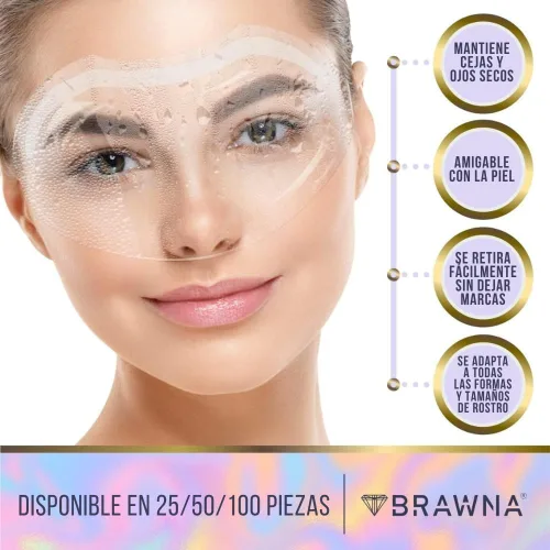 Miniatura 4 de BRAWNA Paquete de 50 viseras protectoras de ducha con bolsa de organza rosa para extensiones de pestañas, microblading, laminación de cejas, cirugía
