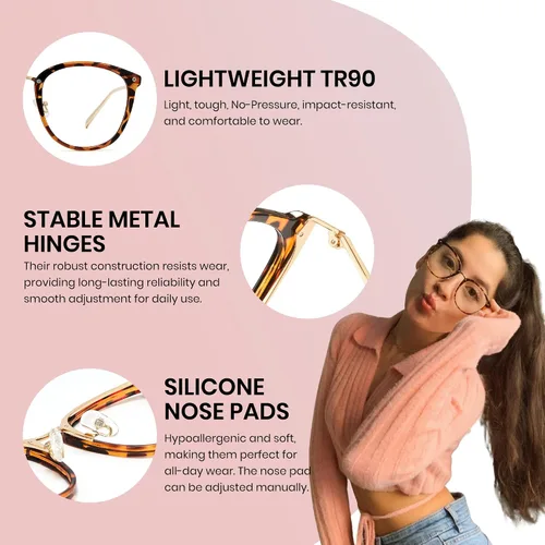 Miniatura 4 de Cyxus gafas de luz azul para mujer, gafas de computadora de moda para oficina reducen la fatiga ocular, anti migraña para trabajo y lectura