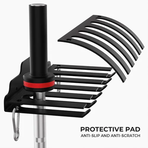 Miniatura 2 de XZHXFX Soporte de Barra de Pared, Soporte de Pared para Barra Individual, Estante de Pared para Barra de Gimnasio en Garaje, Estante de Pared Negro