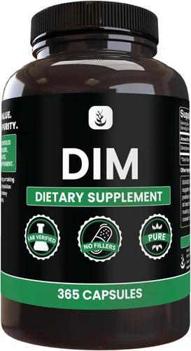 Pure Original Ingredients Diindolilmetano (DIM) (365 cápsulas) sin relleno de magnesio o arroz, siempre puro, verificado por laboratorio