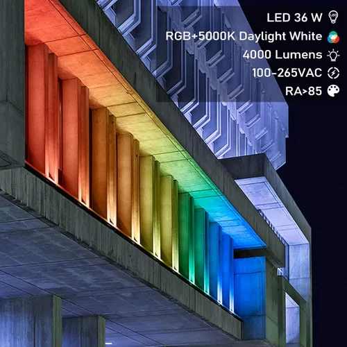 Miniatura 4 de Luz de Arandela de Pared Exterior de 72W, Barra de Luz de Arandela de Pared LED RGB Dimmable de 5000K de 48 Pulgadas, Luz de Etapa LED Impermeable