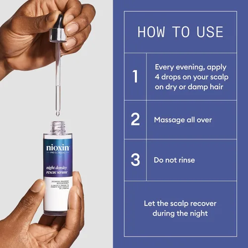 Miniatura 5 de Nioxin Night Density Rescue Serum Suero para engrosar el cabello durante la noche Protege contra la rotura del cabello Tratamiento intensivo