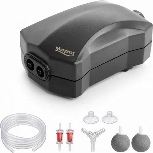 Aquarium Air Pump Single Outlet/Dual Outlet Adjustable Aerator with Accessories for 10-100 Gallon Fish Tank