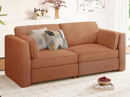 Miniatura 33 de Sofá biplaza extragrande de 83.5 pulgadas, sofás para sala de estar, sofá nube de felpilla de asiento profundo, sofá modular seccional, funda