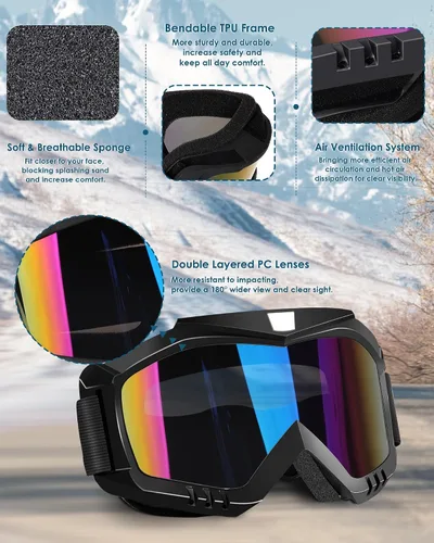 Miniatura 6 de OXG - Gafas de motocicleta - Gafas ATV y de moto de cross con lente UV400 a prueba de polvo para adultos y jóvenes
