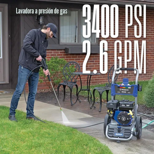 Miniatura 2 de Westinghouse WPX3400 - Lavadora a presión a gas, 3400 PSI y 2.6 GPM máx., tanque de jabón a bordo, pistola de pulverización y varilla, juego de 5