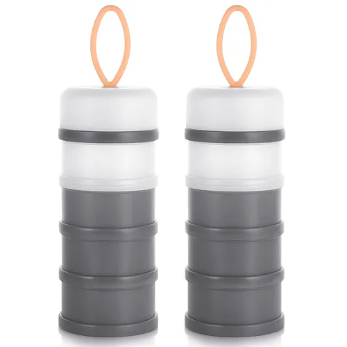 Miniatura 18 de Accmor 2 unidades de dispensador de fórmula para bebés para llevar, dispensador de fórmula apilable, contenedor de fórmula para llevar, contenedor