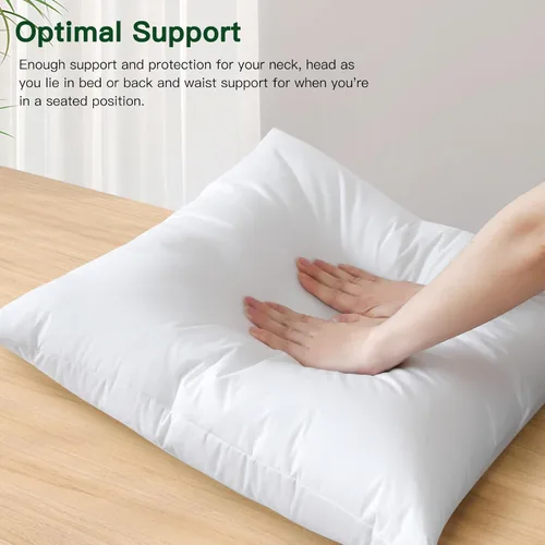 Miniatura 4 de OTOSTAR Paquete de 1 relleno de almohada de plumón y plumas, 18 x 18 pulgadas, rellenos de almohada cuadrados suaves y esponjosos con funda