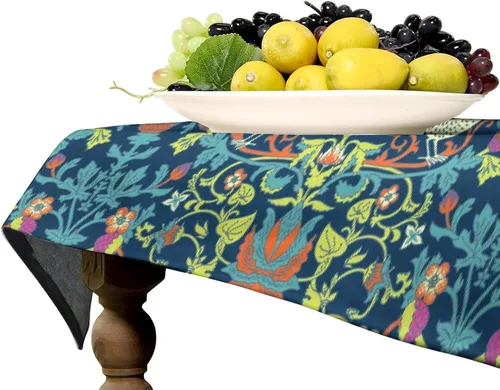 Miniatura 310 de Mantel Floral Retro de Pájaros, Diseño Original Bohemio William Morris Estampado Cubierta de Mesa para Hogar Picnic Fiesta Comedor Cocina William