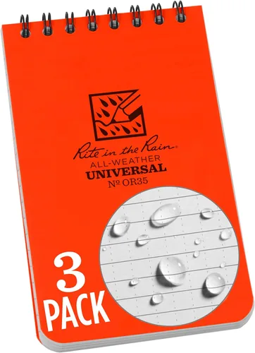 Miniatura 28 de Rite in the Rain - Cuaderno con espiral superior resistente a la intemperie, 3 x 5 pulgadas, cubierta a cuadros color marrón y canela