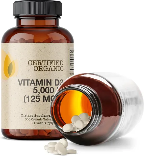 Miniatura 4 de Futurebiotics Vitamina D3 5,000 UI (125 MCG), Suplemento orgánico de vitamina D certificado por USDA, 360 tabletas