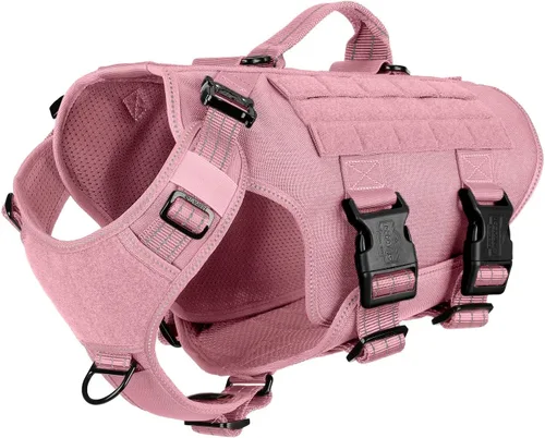 Miniatura 17 de ICEFANG - Arnés táctico para perro con 6 hebillas, chaleco con sistema molle con asa para perro, 3/4 del cuerpo, panel con velcro para parche