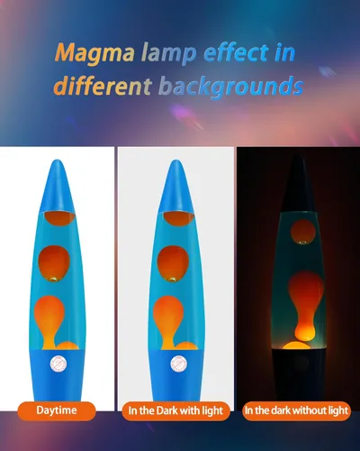 Miniatura 4 de Vanful Lámpara de movimiento de líquido naranja de 16 pulgadas para adultos y niños, lámpara de magma azul establece el ambiente para la decoración