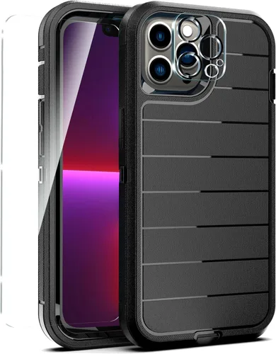 Miniatura 35 de YmhxcY Funda para iPhone 12/iPhone 12 Pro [2 Protectores de Pantalla de Vidrio Templado] Cubierta Duradera de 3 Capas A Prueba de Caídas/Funda