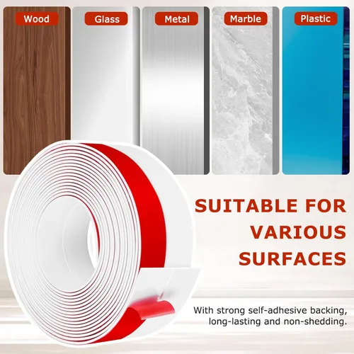 Miniatura 5 de Burlete autoadhesivo para puerta, tapón flexible para puerta de ducha, sello inferior de silicona para ventanas corredizas de vidrio y espacios