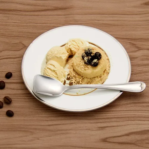 Miniatura 7 de Cucharas de postre, cucharas de acero inoxidable 18/10, juego de 4, cucharas de helado de cabeza cuadrada para té, postre, azúcar