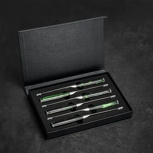 Miniatura 6 de SENKEN - Juego de cuchillos profesionales para carne con hermoso patrón grabado, colección Wasabi, acero de alto carbono dentado afilado y mango
