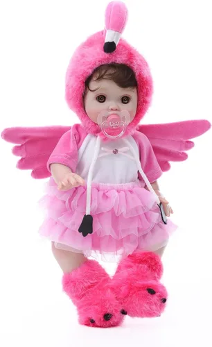 Miniatura 10 de Muñecas de bebé, muñeca de 18 pulgadas de gran tamaño, muñeca de bebé realista, cuerpo suave y lindo, muñeca de bebé de la vida real con accesorios