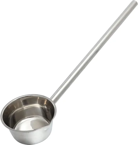 Miniatura 10 de ERINGOGO Cucharón de mango largo, cuchara grande de acero inoxidable de 17 onzas con borde de vertido, cuchara de servir salsa de comedor, cuchara