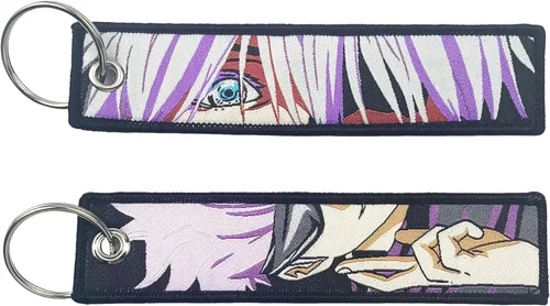 Miniatura 21 de 1 Pack Anime Etiqueta de Llavero Jet Etiqueta de Llavero Dibujos Animados Bordados con Llavero para Motocicletas Accesorios de Coche