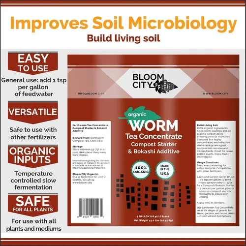 Miniatura 3 de Bloom City concentrado de té de lombrices orgánico y compost y potenciador Bokashi, 1/2 pinta (8 oz)