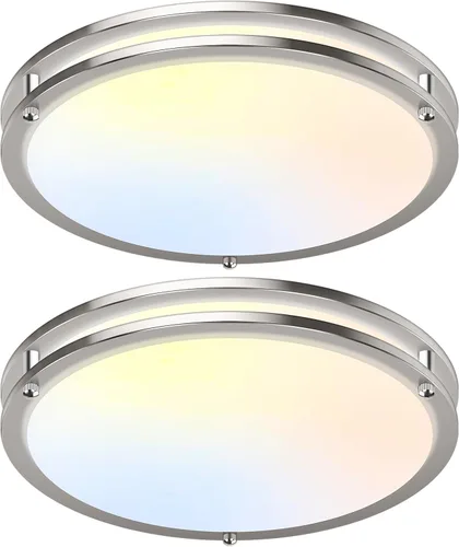 Miniatura 34 de Luces de Techo LED de 12 Pulgadas 36W, 2700K/3000K/4000K/5000K/6500K Ajustables de Montaje Empotrado, 3200LM Súper Brillantes Regulables Accesorio