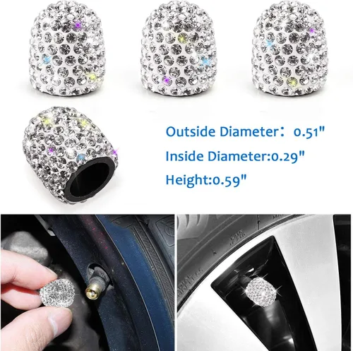 Miniatura 6 de ToBeQueen Juego de accesorios de automóvil con brillos para mujer y niña, collares para reposacabezas de automóvil con brillos, cargador