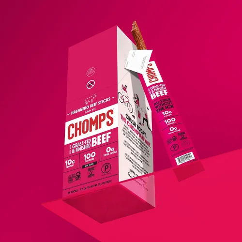 Miniatura 7 de Chomps Tiras de carne seca de res alimentadas con pasto y terminadas con sabor picante de habanero 10 paquetes - Keto, Paleo, Whole30, 10g