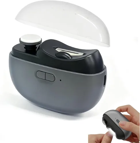 Easyclip - Cortaúñas inteligente, 3 en 1, cortaúñas eléctrico de fácil clip, cortaúñas con luz, adecuado para todos los recortes y pulido de uñas