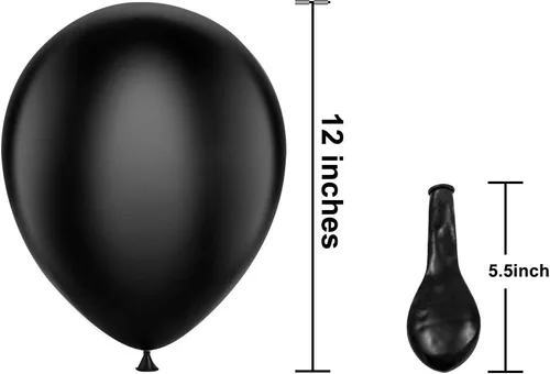 Miniatura 2 de KBZVNAF Globos negros de látex para fiesta, paquete de 50 globos de helio negro mate de 12 pulgadas para decoración de bodas, graduaciones, baby