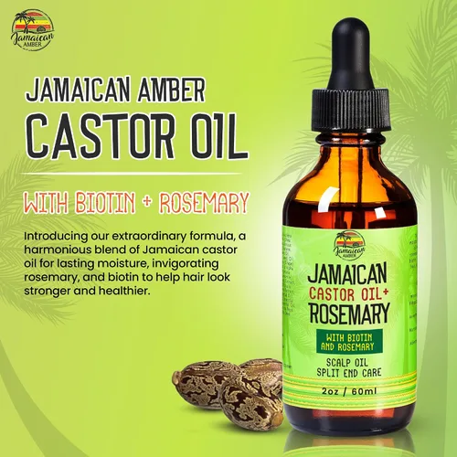 Miniatura 2 de JAMAICAN Ambre Aceite de ricino negro orgánico – 2 fl oz – Para la fuerza del cabello, cuero cabelludo, aceite de masaje corporal y cejas