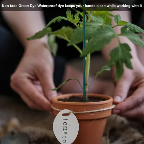 Miniatura 4 de 50 estacas de madera de 18 pulgadas para plantas de jardín, tomate, estacas y soportes para plantas en maceta, viene con 100 lazos verdes