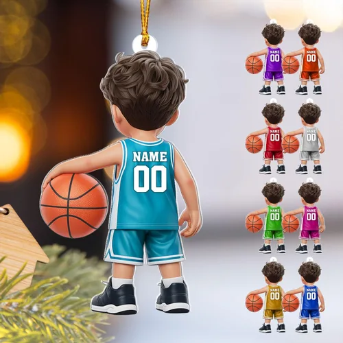 Miniatura 23 de Adorno Personalizado de Baloncesto 2025 - Adorno de Jugador de Baloncesto - Adornos de Árbol de Navidad de Baloncesto - Regalos de Jugador de Bkb 5