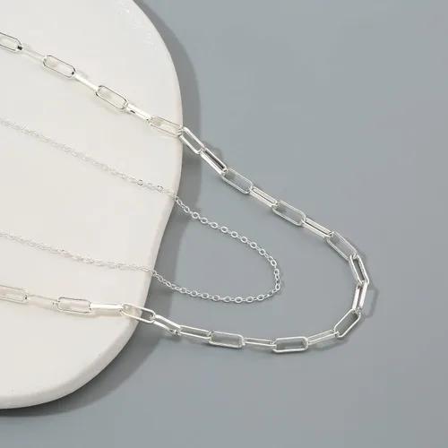 Miniatura 59 de Collares en capas para mujer, chapados en plata, delicada cuerda torcida de serpiente, delicado collar en capas, gargantilla de diferentes