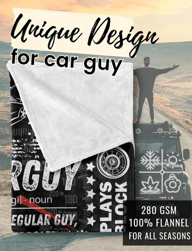 Miniatura 2 de Huglanket Regalos Car Guy Mantas para Hombres, Manta de Franela para Amantes de los Automóviles, Mecánicos, Entusiastas - Cumpleaños, Navidad