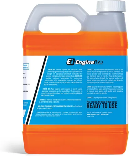 Miniatura 2 de Engine Ice Refrigerante y anticongelante SXS/ATV de alto rendimiento, naranja, 0.5 galones, refrigeración óptima, sin fosfatos, listo para usar