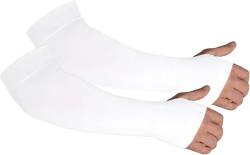 Miniatura 10 de Mangas protectoras de brazo para piel fina de ancianos, moretones, protección solar, hombres, mujeres Negro 2 Par