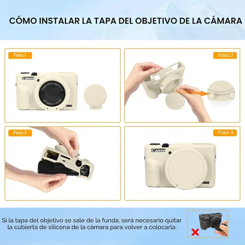 Miniatura 4 de Funda G7X Mark III, Funda Protectora para Cámara Digital Canon Powershot G7X Mark III, Funda de Silicona con Cubierta de Lente Extraíble, Funda