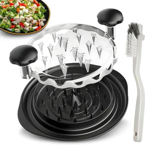 Trituradora de Pollo Twist Grande - Trituradora de Carne de 10'' para Pechuga de Pollo, Gadgets de Cocina Máquina Picadora de Carne con Cepillo,