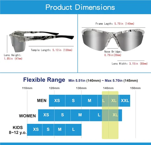 Miniatura 2 de POLARS DESIGN Gafas de sol fotocrómicas polarizadas para deportes al aire libre para hombres y mujeres TR90 marco protección UV para pesca correr