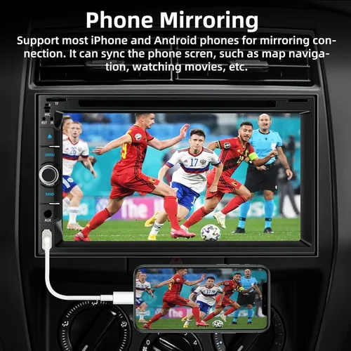 Miniatura 3 de Estéreo de coche doble DIN con reproductor de CD/DVD, pantalla táctil de 7 pulgadas, Bluetooth 5.2, CarPlay/Android Auto, cámara de respaldo