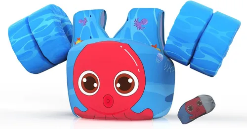 Miniatura 22 de DOOHALO Flotadores de natación para niños de 28 a 70 libras, chaleco flotante de hombro para niños de 2 a 8 años de edad, para niños y niñas, bebés