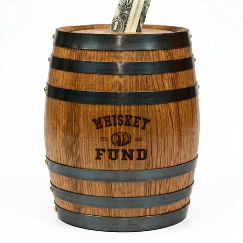 Miniatura 9 de Thousand Oaks Barrel Co. - Hucha de madera hecha a mano para adultos, ahorro de dinero para dinero real, billetes y monedas, grande de 6.5 x 4.5 x