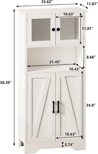 Miniatura 2 de Armário de Armazenamento Armário de Armazenamento con puertas de acrílico, 23.62 pulgadas con luz LED, organizador de almacenamiento para sala